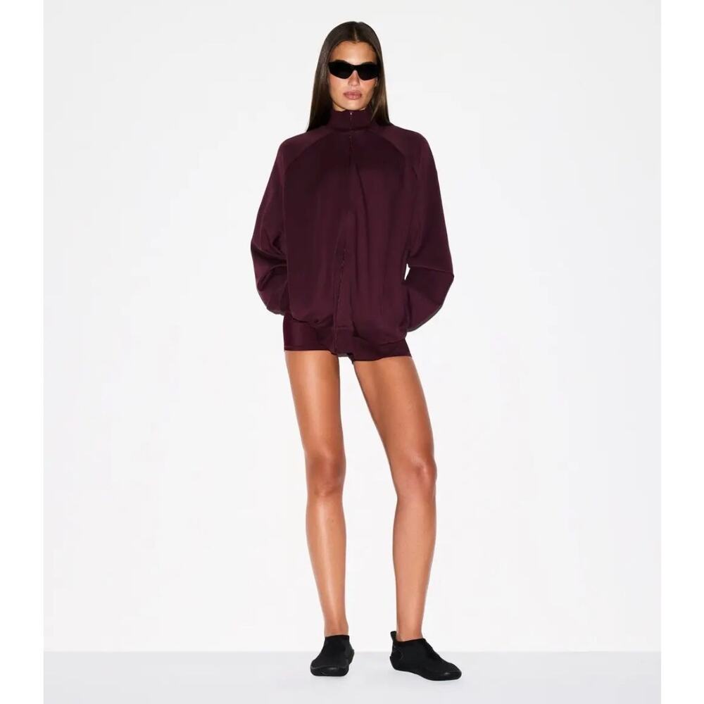 Nike x SKIMS Matte Tricot Oversized Track Jacket - Currant